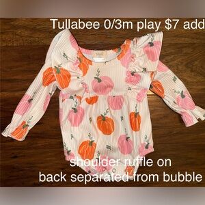 Tullabee Pink and Orange Pumpkin Romper